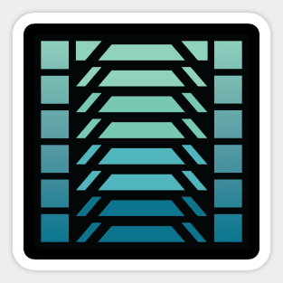 “Dimensional Stairway (No.1)” - V.3 Blue/Green - (Geometric Art) (Dimensions) - Doc Labs Sticker